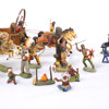 Leksaksfigurer, 21 st, indianer, soldater, bl a Elastolin
