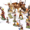 Leksaksfigurer, 21 st, indianer, soldater, bl a Elastolin