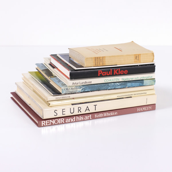 Konstlitteratur, 10 delar, bl a Paul Klee, Renoir, CO Hultén