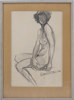 Oidentifierad konstnär, teckning, nakenstudie, signerad, 31x42 cm