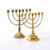 Kandelabrar, 2 st, mässing, "Menorah", högsta 29 cm