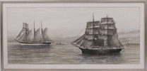 Lars Hultgren, akvarell, signerad, 102x49 cm