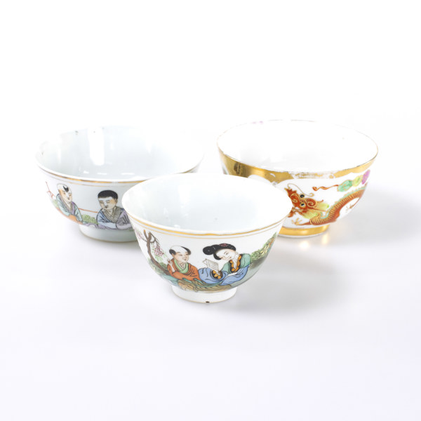 Skålar, 3 st, Kina, största diameter 12 cm