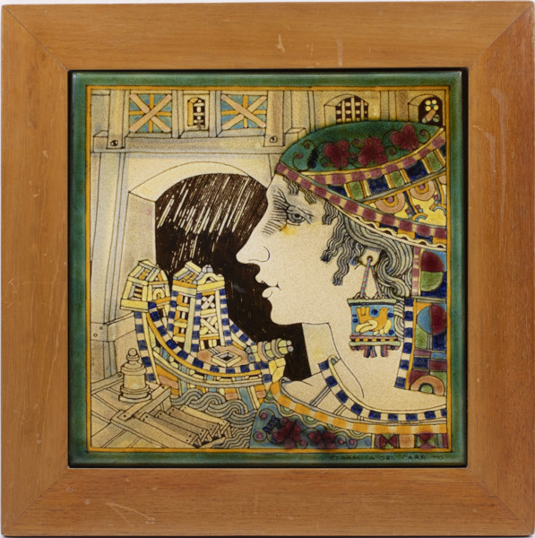 Javier Alonso, tavla, kakel, 42x42 cm