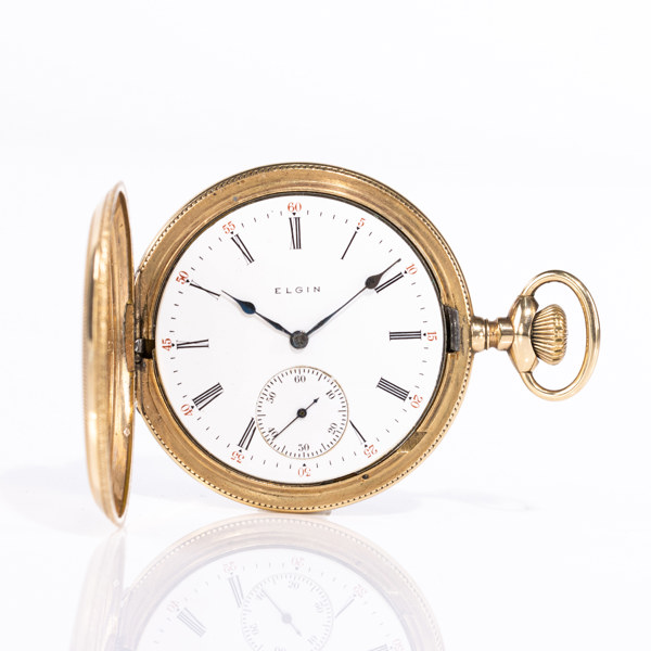 Elgin, savonett, 51,5 mm, guldbelagd, 1906