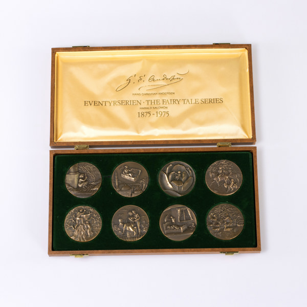 Medaljer, 8 st, brons, "Eventyrserien", HC Andersen