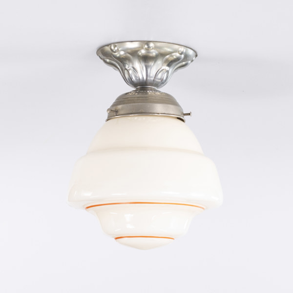 Taklampa, funkis, glas/metall, höjd 23 cm