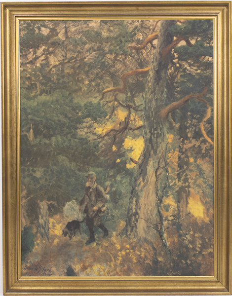 Bruno Liljefors, (e.), oljetryck, 85x110 cm