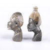 Skulpturer, 2 st, sten, afrikaner, högsta 14 cm