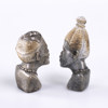 Skulpturer, 2 st, sten, afrikaner, högsta 14 cm