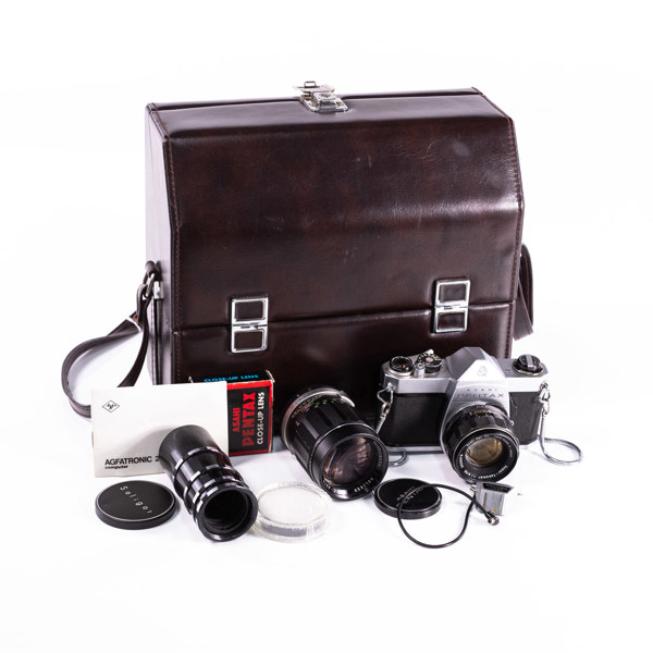 Systemkamera, Pentax, SP500, 2 objektiv, 70-tal, Japan