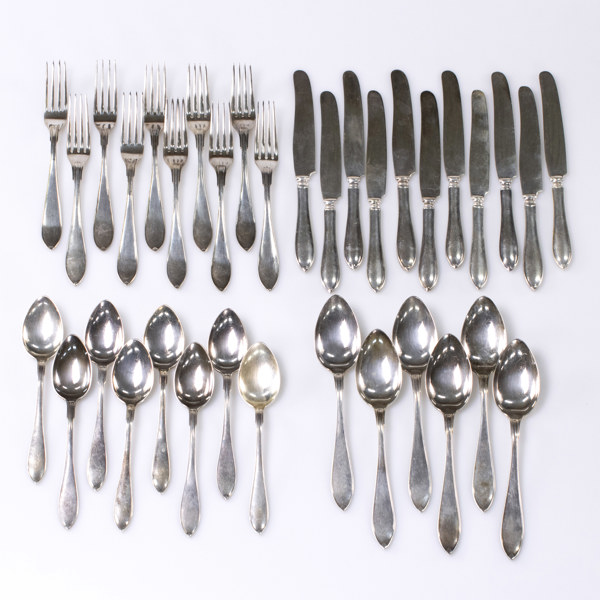 Bestick, 35 delar, nysilver, "Spets"