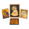 Ikoner, 4 st, bl a inramade, största 27 x 36 cm