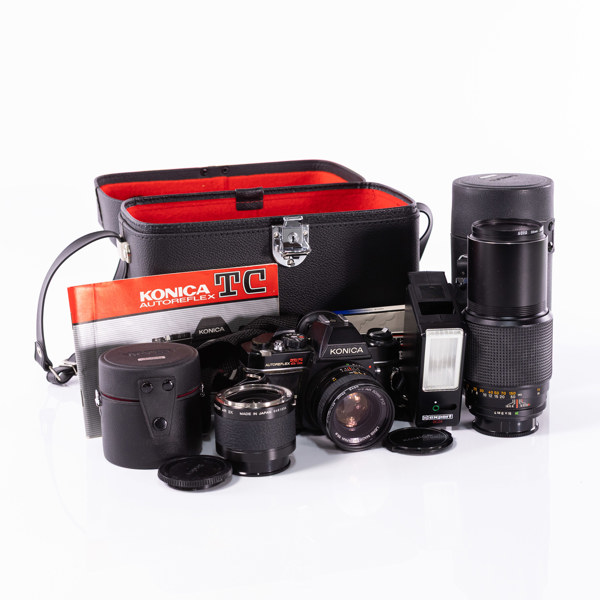 Systemkamera, Konica, Autoreflex TC, 3 objektiv, 70-tal, Japan