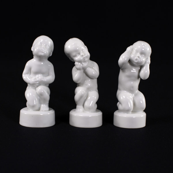 Figuriner, 3 st, "De fyra pinorna", porslin, B&G
