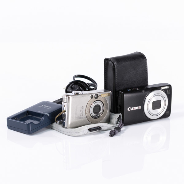Digitala kompaktkameror, 2 st, Canon, Powershot A4050 IS, IXUS 50