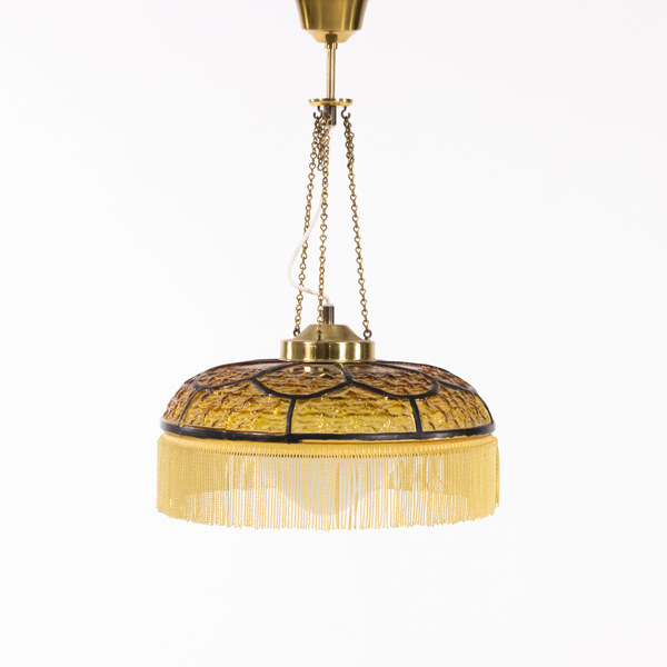 Taklampa, med fransar, diameter ca 35 cm