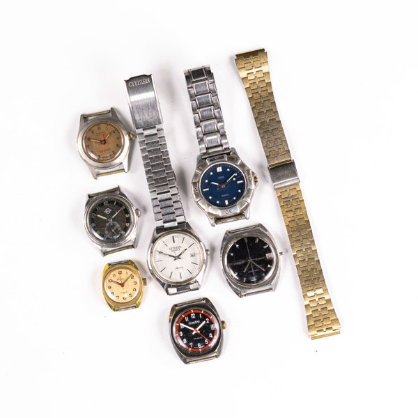 Diverse armbandsur, 7 st, herr- och dam, bl a Citizen, Svalan, m fl