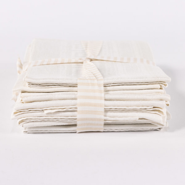 Linnehandukar, 9 st, med monogram