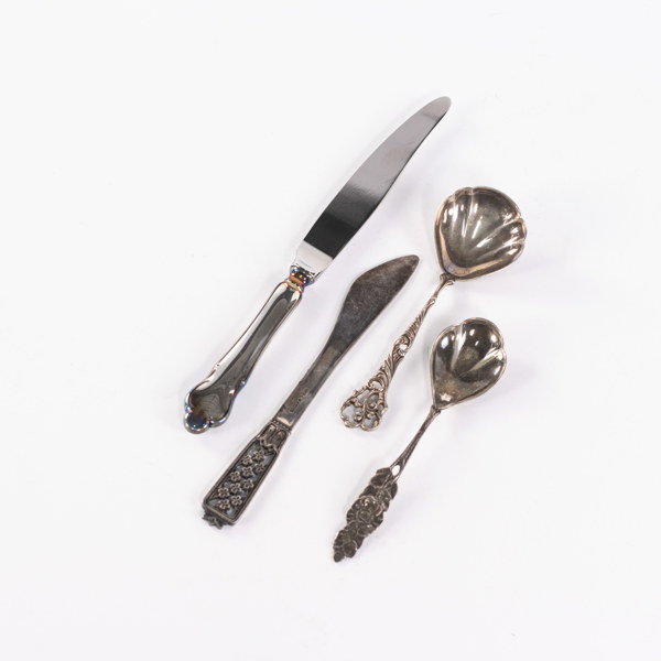 Diverse silverbestick, 4 delar, bl a "Princess", 114,1 gram