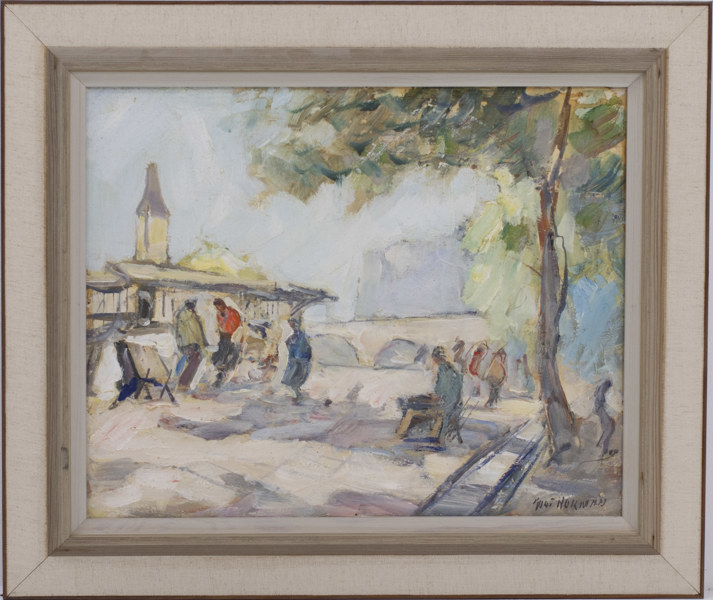 Knut Norrman, olja på pannå, signerad, 53x45 cm