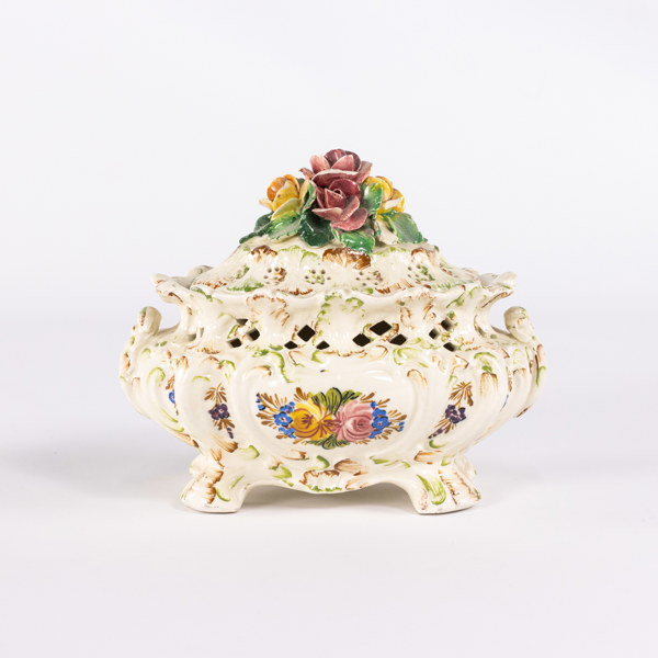 Lockburk med bladdekor, Italien, höjd 16 cm