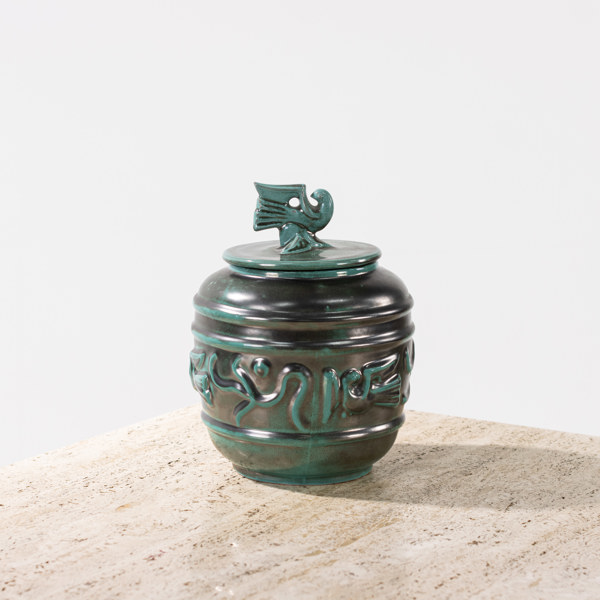 Anna-Lisa Thomson, urna med lock, Upsala Ekeby, höjd 24 cm