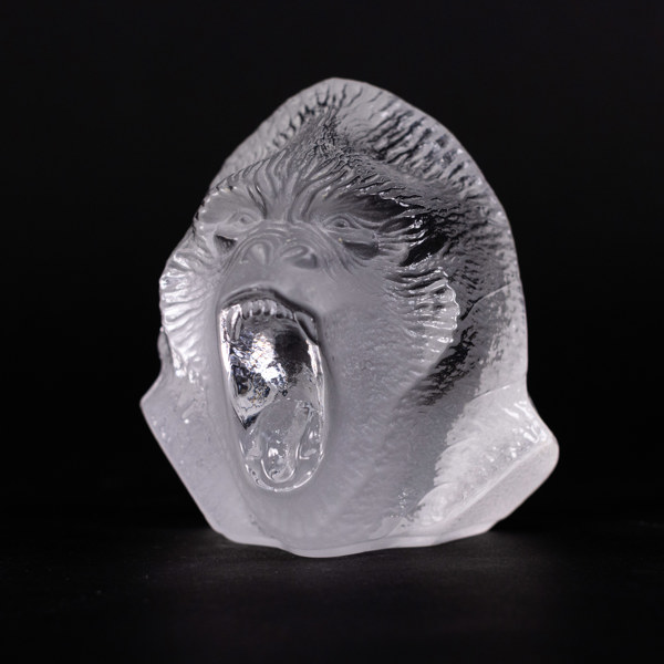 Mats Jonasson, skulptur, gorilla, signerad, Målerås, höjd 12 cm