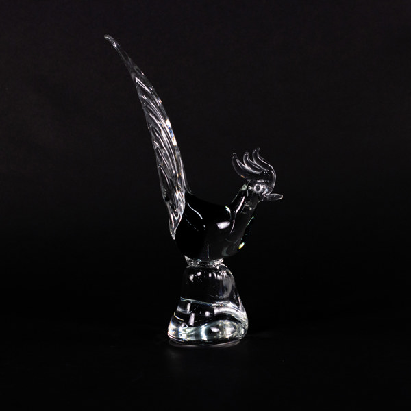 Skulptur, fågel, FM Konstglas, höjd 33 cm