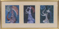 Max Walter Svanberg, triptyk, 3 st, 74x37 cm