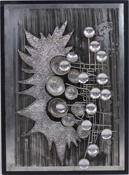 Marn Janez, väggrelief, tenn, signerad, 55x75 cm