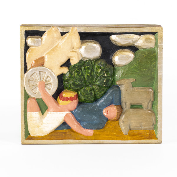 Åke Röjgård, trärelief, signerad, 24x20 cm