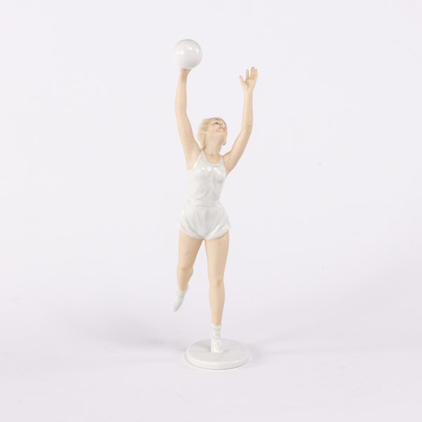Figurin, gymnast, Wallendorf, Tyskland, höjd 27 cm