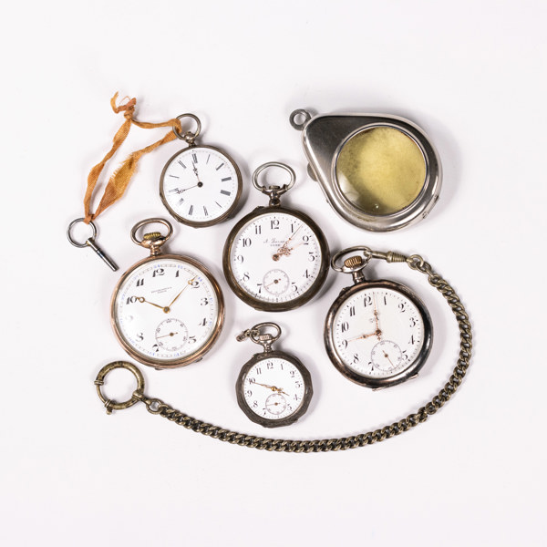 Fickur, 5 st, , bl a Record, LUC, största 54 mm