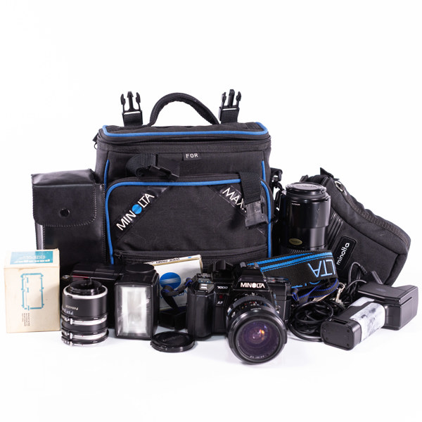 Systemkamera, Minolta Dynax 7000, 2 objektiv, tillbehör