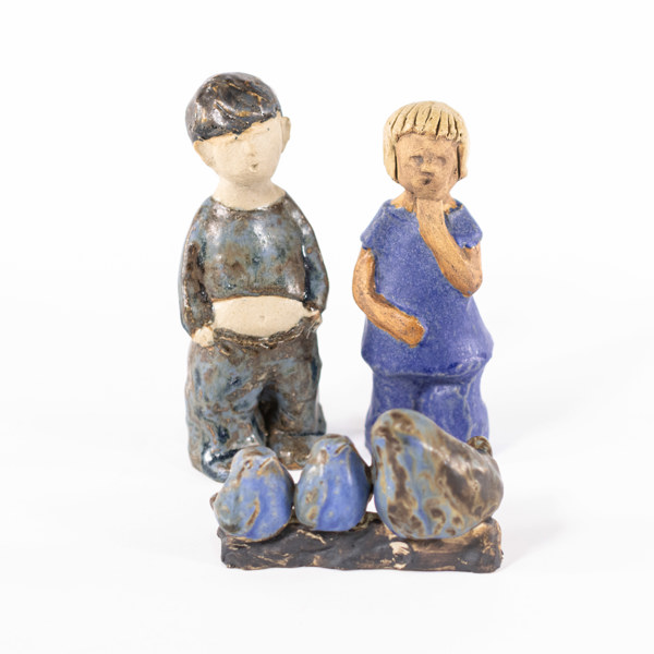 Arne Måryd, figuriner, 3 st, Höganäs, högsta 18 cm