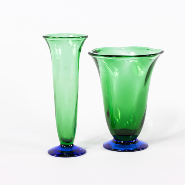 Erika Lagerbielke, vaser, 2 st, Orrefors, högsta 23 cm