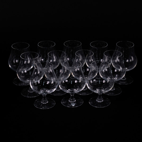 Cognacskupor, 12 st, Orrefors, höjd 11,5 cm