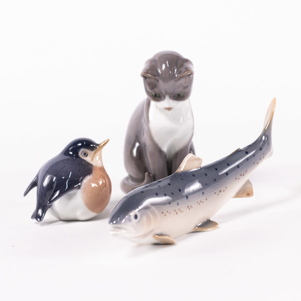 Figuriner, 3 st, 2676, 2266, 1876, Royal Copenhagen, B&G