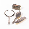 Nysilverföremål, 4 delar, bl a handspegel, borstar
