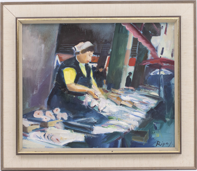 Hans Ripa, olja på duk, signerad, 58x50 cm