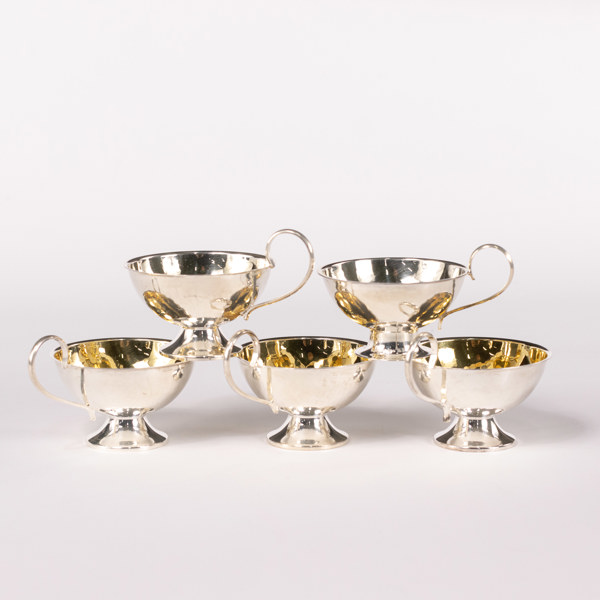 Punschbägare, 5 st, silver, 161,2 gram