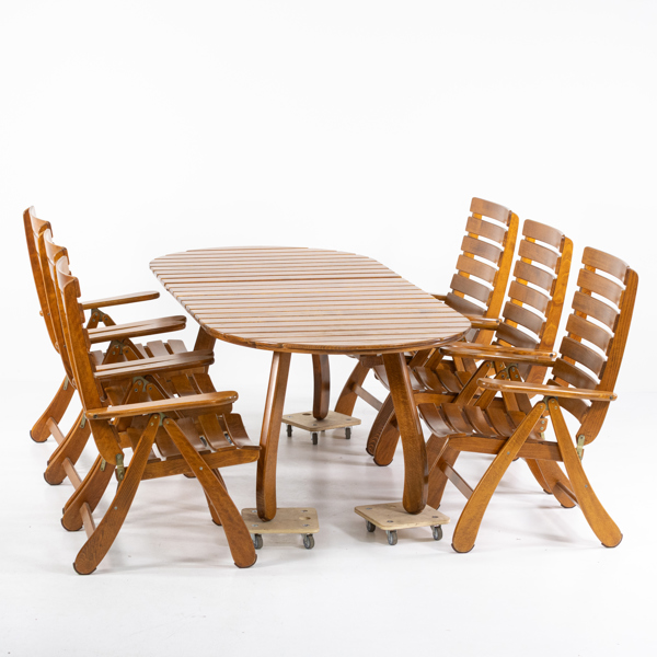 Trädgårdsmöblemang, 7 delar, trä