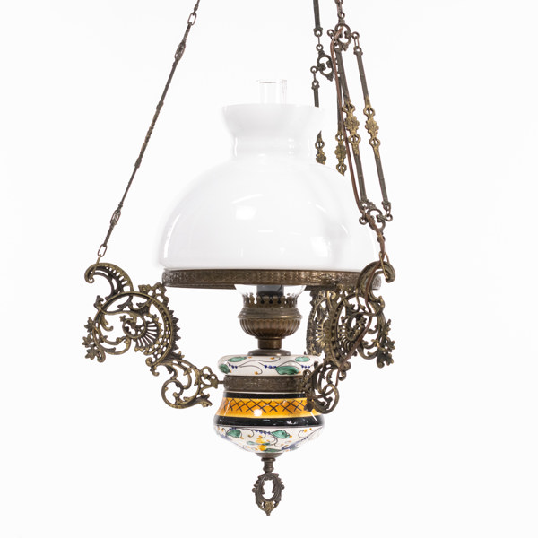 Taklampa, modell fotogenlampa, elektrifierad