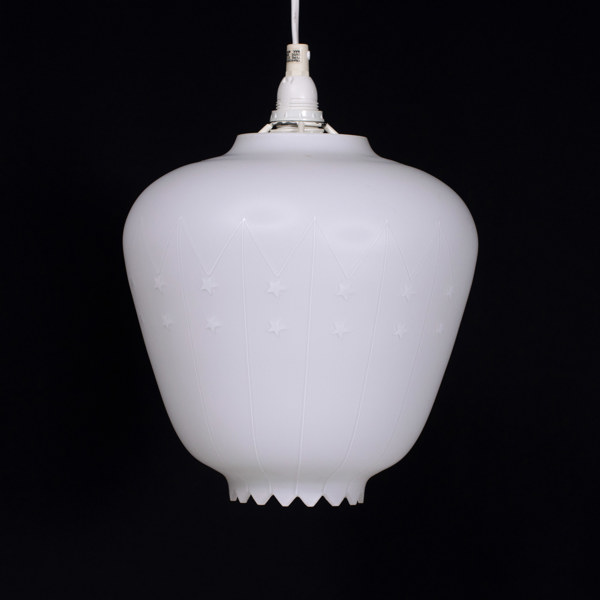 Lampkupa, glas, enklare el, höjd 25 cm