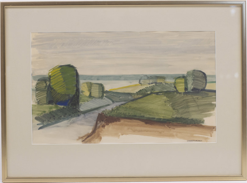 Olof Stamberg, gouache, signerad, 65x48 cm