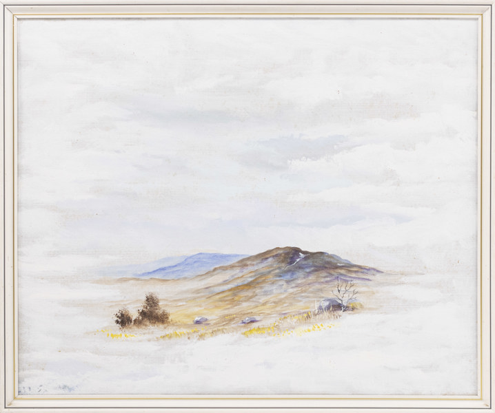 Oidentifierad konstnär, olja på duk, fjällmotiv, 77x64 cm