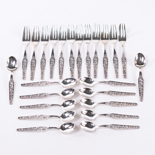 Tårtbestick, silver, 24 delar