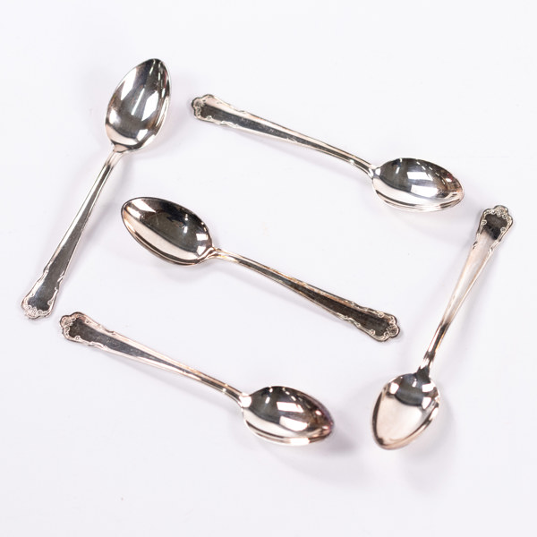 Kaffeskedar, 5 st, "Ingrid", vikt 49 gram