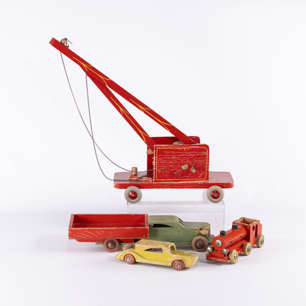 Träleksaker, 4 st, högsta 51 cm